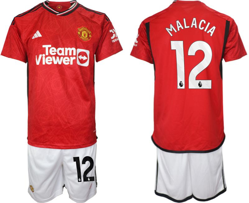 Men 2023-2024 Club Manchester United home red #12 Soccer Jersey
